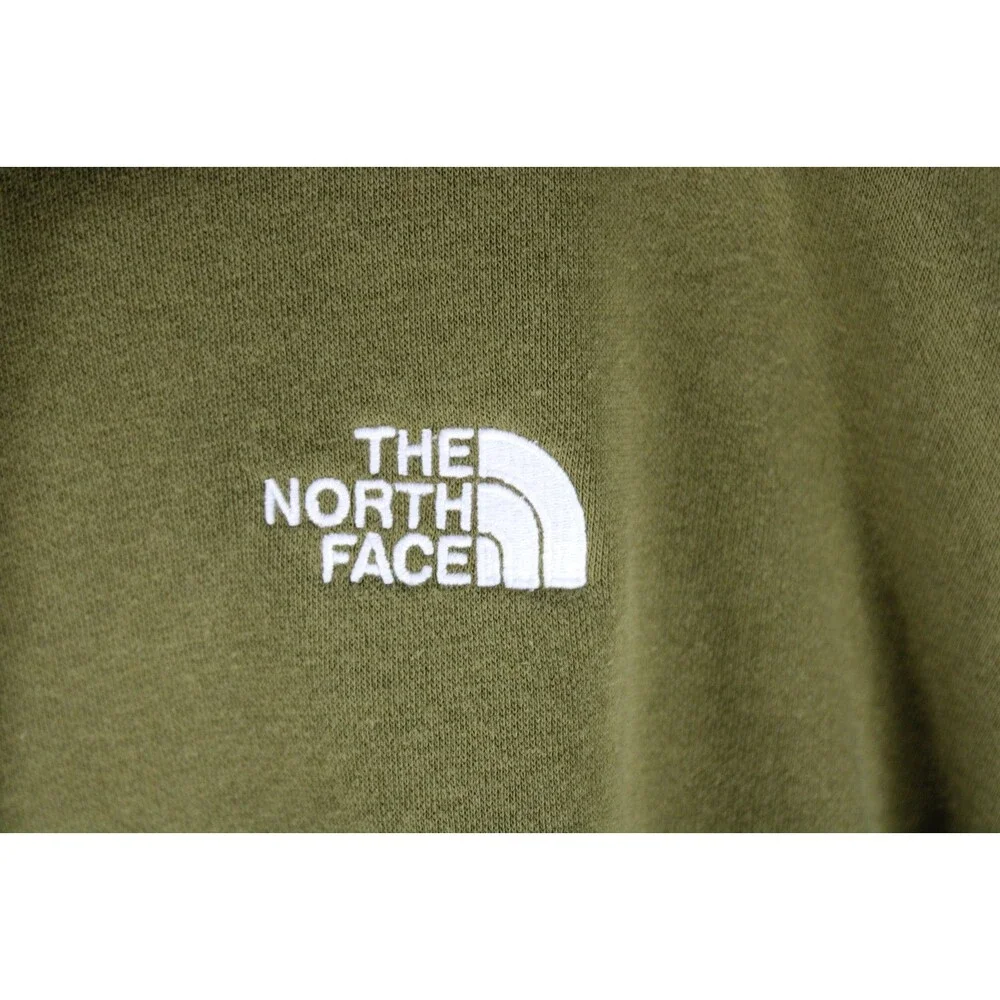 The North Face Mens Large Hoodie Green Pullover Sweatshirt Logo Circular Design